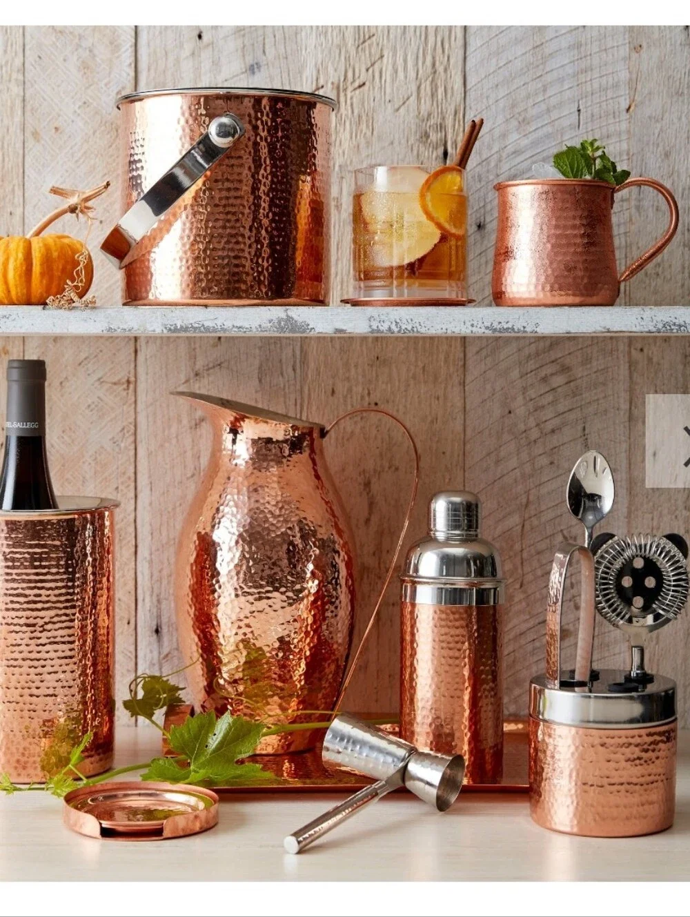 Set Of William Sonoma Hammered Copper Mugs